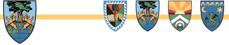 [Coats of Arms of Gregory, Du Bois, and Stouffer]
