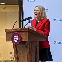 Pres. Amy Gutmann at New College House's celebration